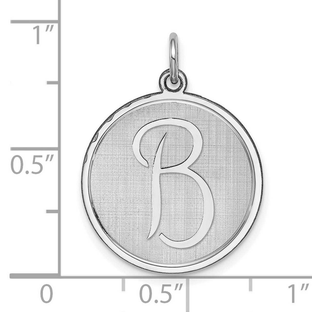 Brocaded Initial B Charm Pendant in Real 925 Sterling Silver
