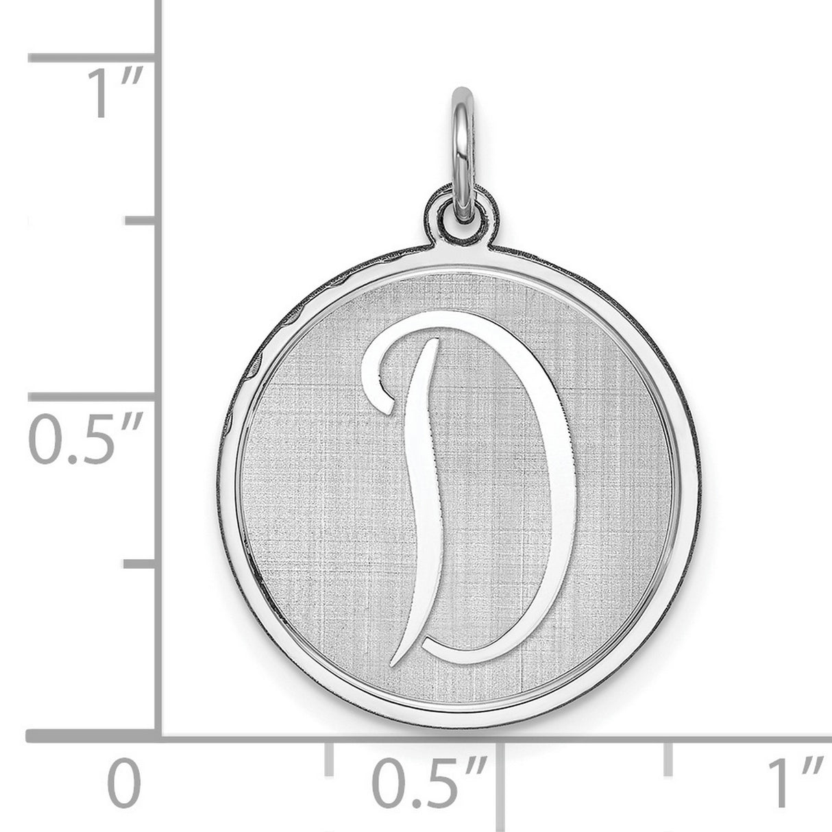 Sterling Silver Initial Pendant, Letter D Script Monogram Charm for Women and Men