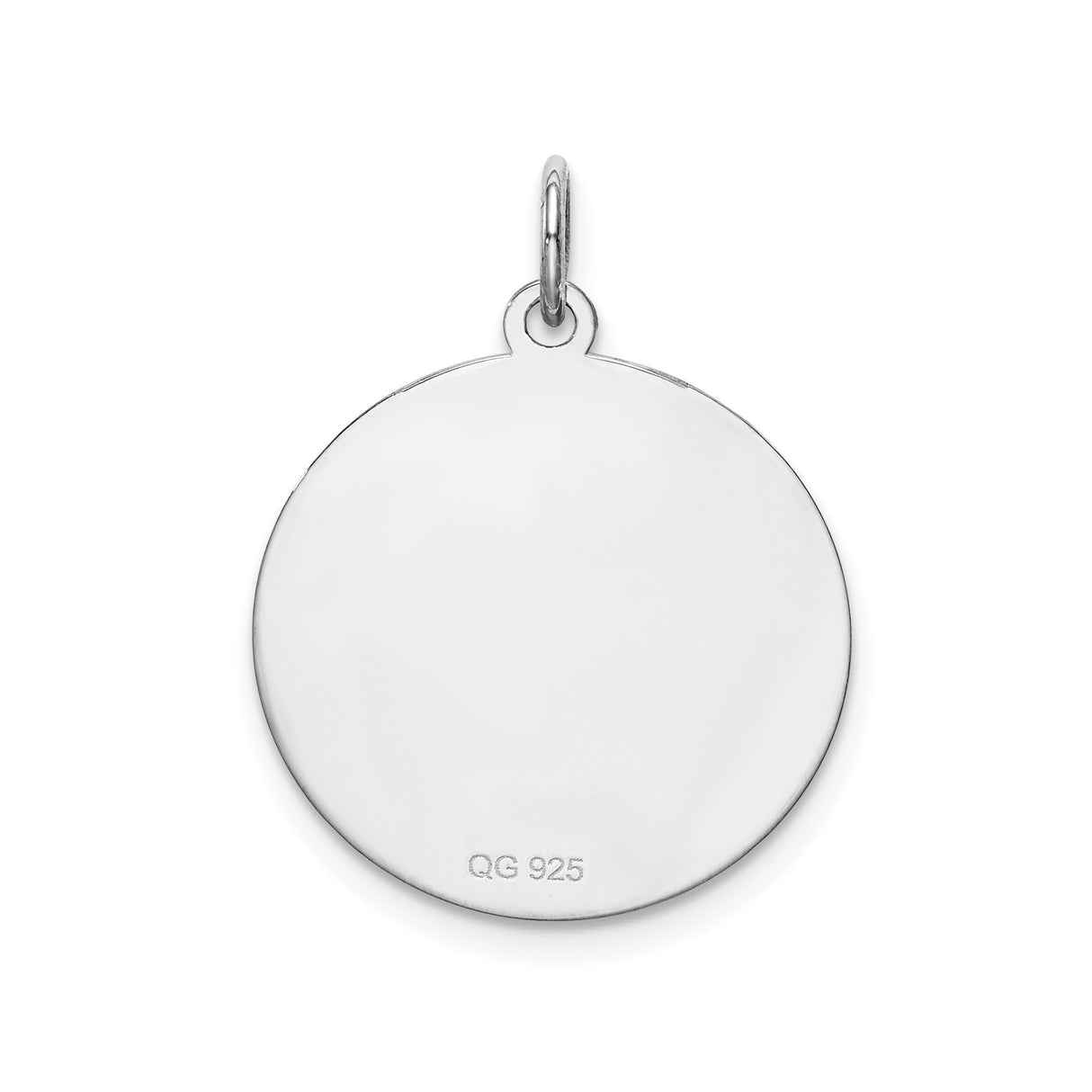 Sterling Silver Pendant with Script Letter J Engraving, Alphabet Monogram Charm