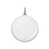 Sterling Silver Pendant with Script Letter J Engraving, Alphabet Monogram Charm