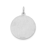 Sterling Silver Round Pendant with Script Letter G Engraving, Textured Monogram Charm