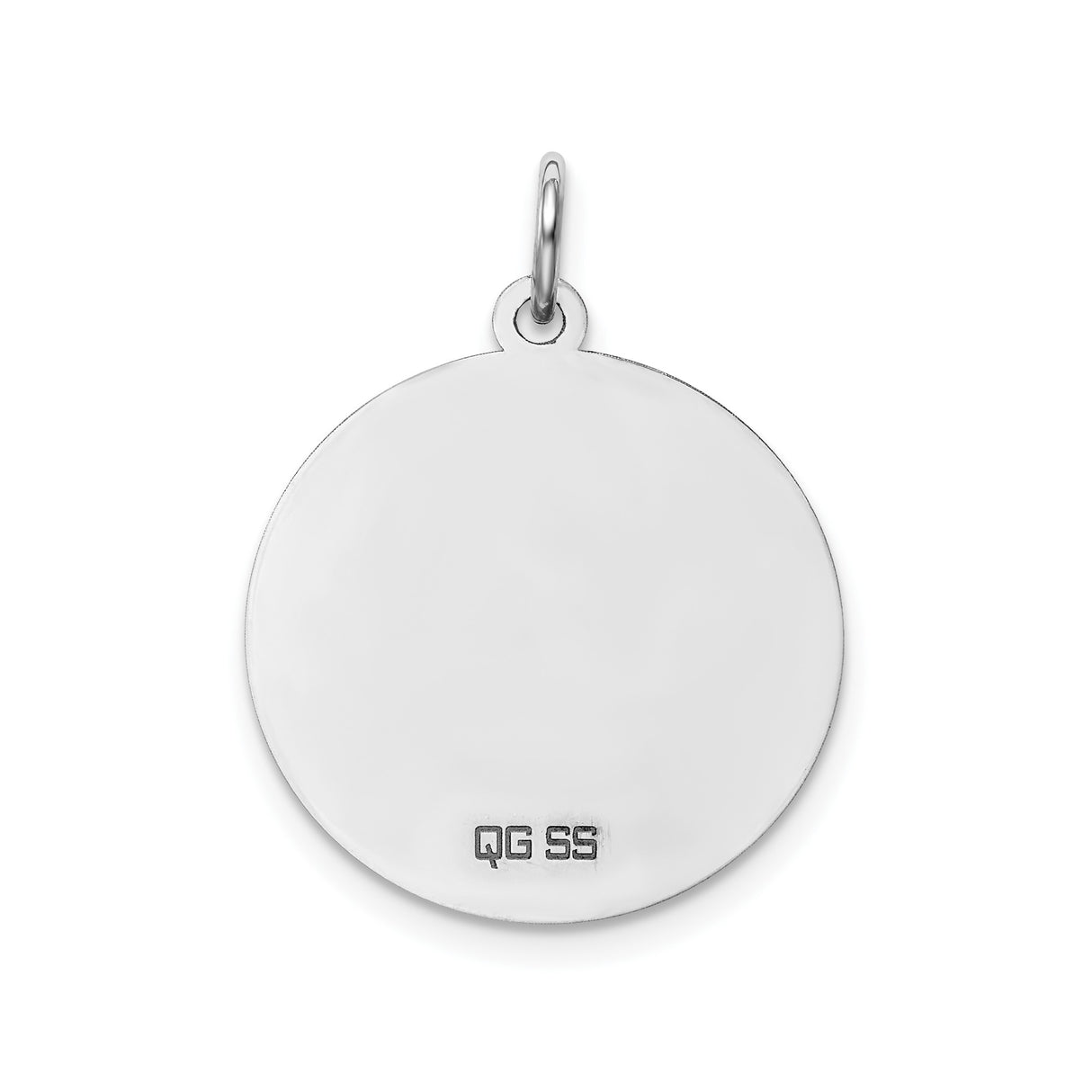 Sterling Silver Round Pendant with Script Letter K and Brushed Background