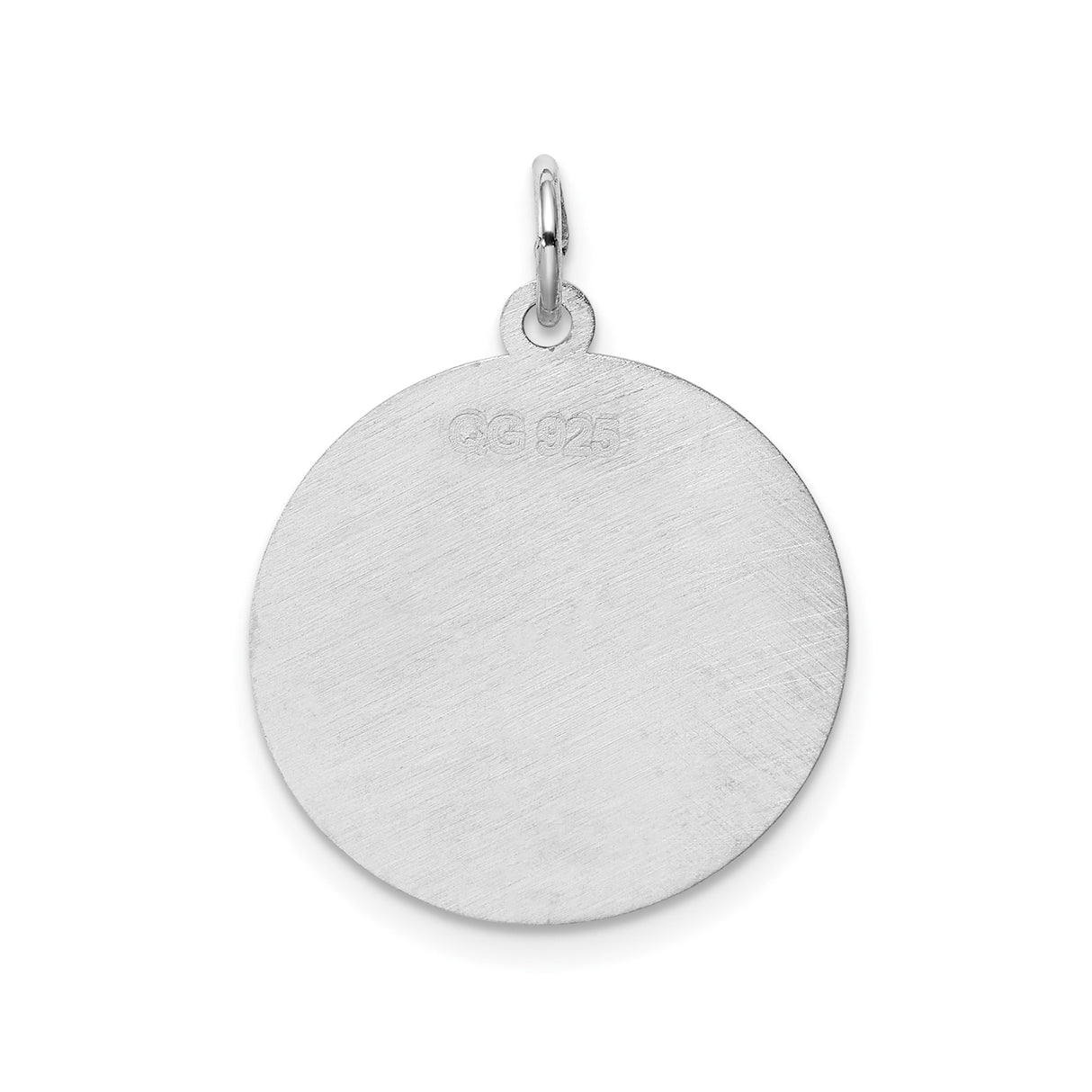 Sterling Silver Pendant with Letter M Scripted Monogram Charm, 14mm Round Initial Design