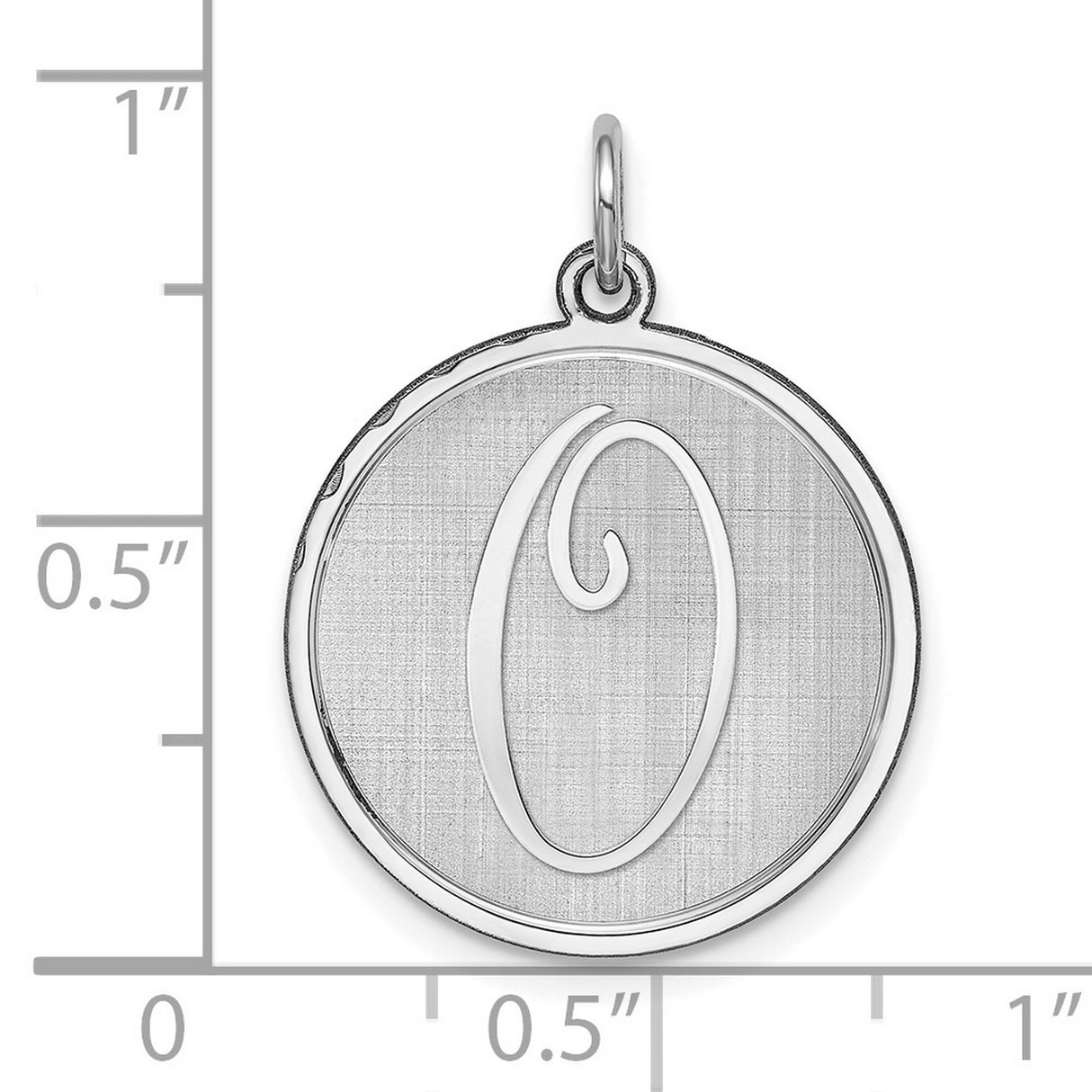 Brocaded Initial O Charm Pendant in Real 925 Sterling Silver