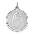 Brocaded Initial O Charm Pendant in Real 925 Sterling Silver