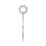 Sterling Silver Initial P Pendant with Brushed Finish and Polished Edges