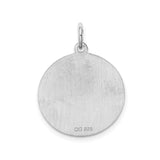 Sterling Silver Initial P Pendant with Brushed Finish and Polished Edges