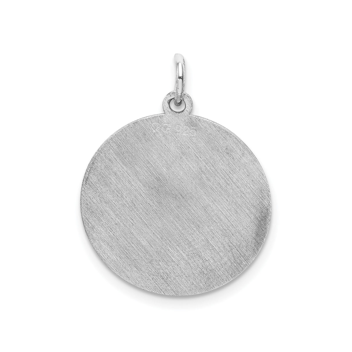 Sterling Silver Round Pendant with Script Letter S, Monogram Charm for Women