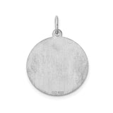 Sterling Silver Initial T Pendant, Round Script Monogram Charm for Women or Unisex Wear