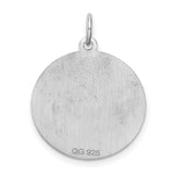 Brocaded Initial W Charm Pendant in Real 925 Sterling Silver