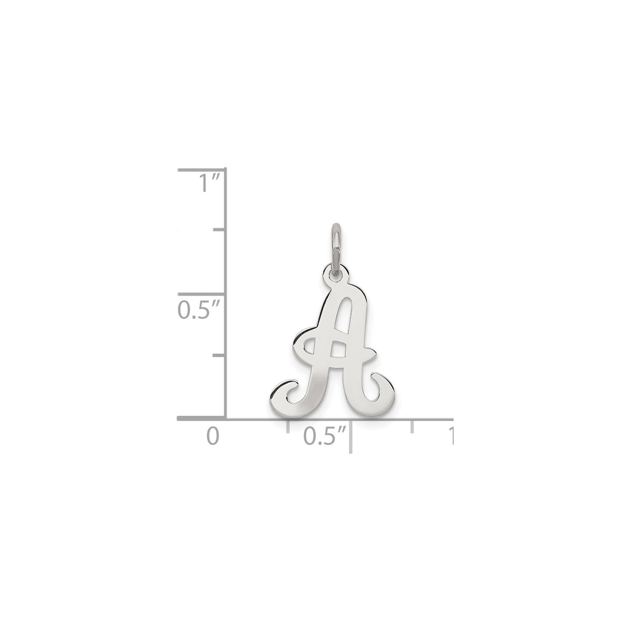 Sterling Silver Script Letter A Pendant, Cursive Initial Charm Jewelry for Women