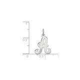 Sterling Silver Script Letter A Pendant, Cursive Initial Charm Jewelry for Women