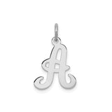 Sterling Silver Script Letter A Pendant, Cursive Initial Charm Jewelry for Women