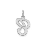 Sterling Silver Initial C Pendant, Script Letter Charm, Cursive Monogram Jewelry for Women