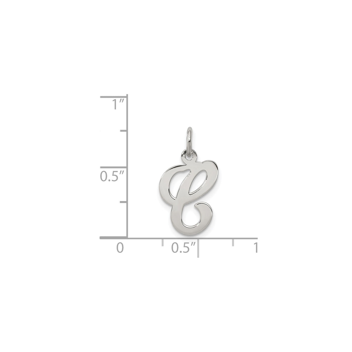 Sterling Silver Initial C Pendant, Script Letter Charm, Cursive Monogram Jewelry for Women