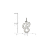 Sterling Silver Initial C Pendant, Script Letter Charm, Cursive Monogram Jewelry for Women