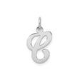 Sterling Silver Initial C Pendant, Script Letter Charm, Cursive Monogram Jewelry for Women