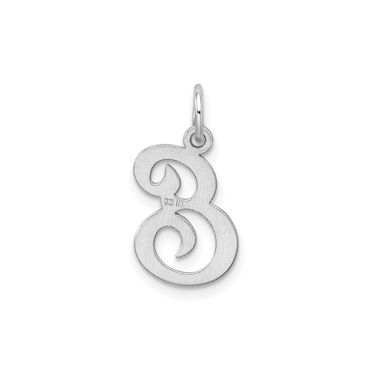 Sterling Silver Script Letter E Pendant, Polished Cursive Alphabet Charm for Women