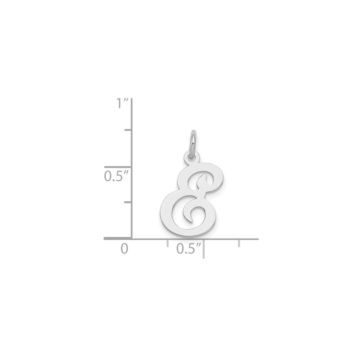 Sterling Silver Script Letter E Pendant, Polished Cursive Alphabet Charm for Women