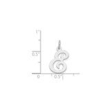 Sterling Silver Script Letter E Pendant, Polished Cursive Alphabet Charm for Women