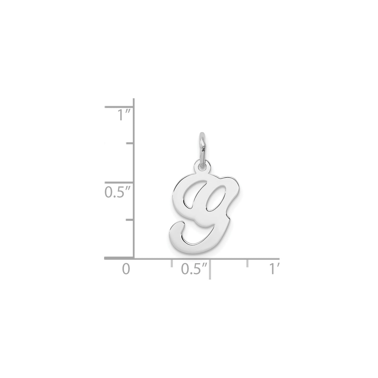 Sterling Silver Letter G Pendant, Lowercase Script Initial Charm, Minimalist Monogram Jewelry