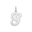 Sterling Silver Letter G Pendant, Lowercase Script Initial Charm, Minimalist Monogram Jewelry