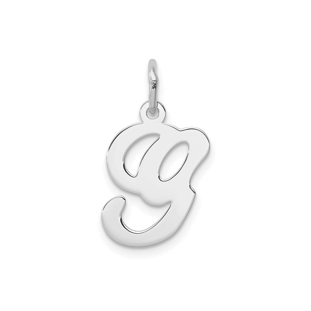 Sterling Silver Letter G Pendant, Lowercase Script Initial Charm, Minimalist Monogram Jewelry