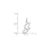 Sterling Silver Initial J Pendant, Polished Script Letter Charm, Minimalist Monogram Jewelry