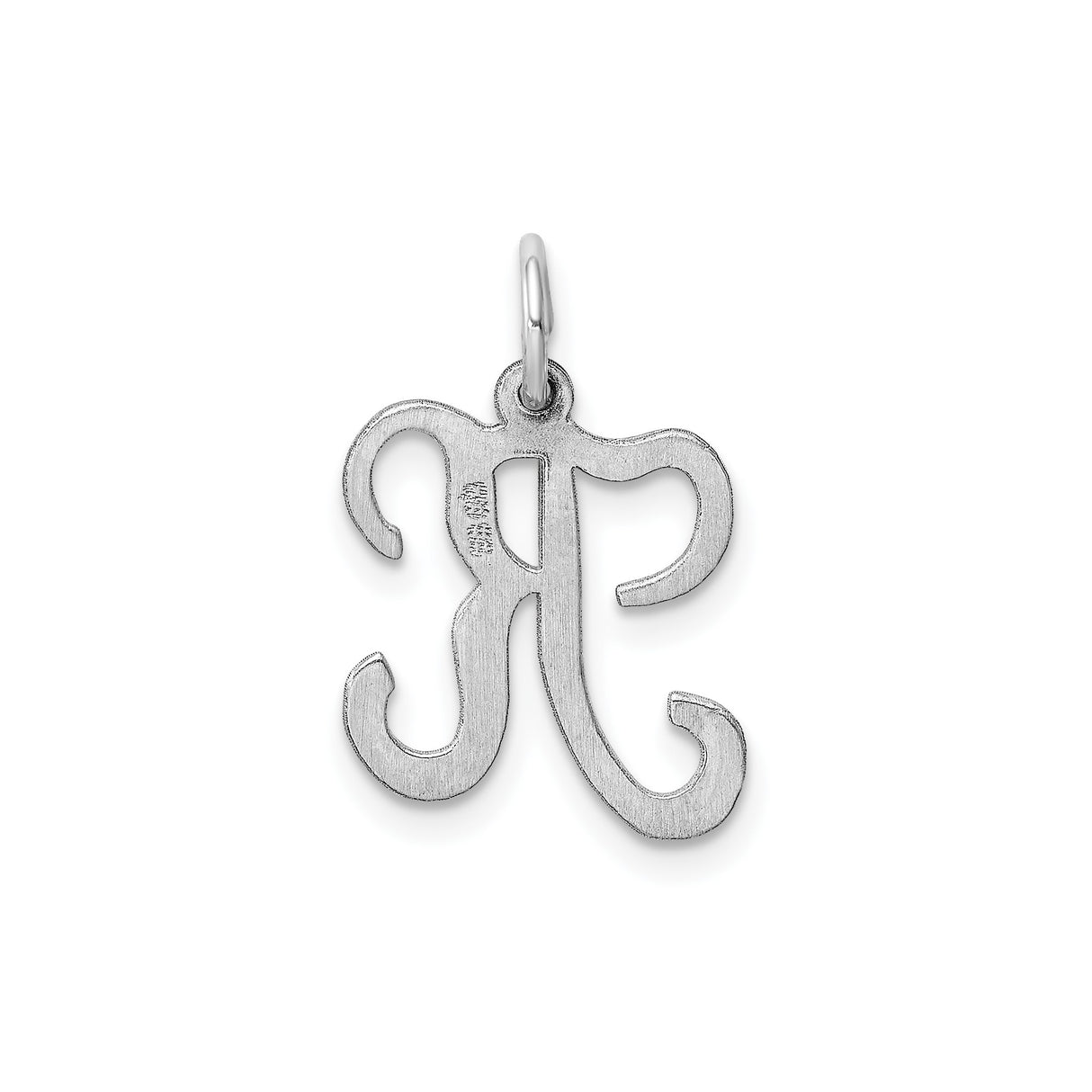 Sterling Silver Initial R Pendant Charm, Polished Script Letter Monogram Jewelry for Women