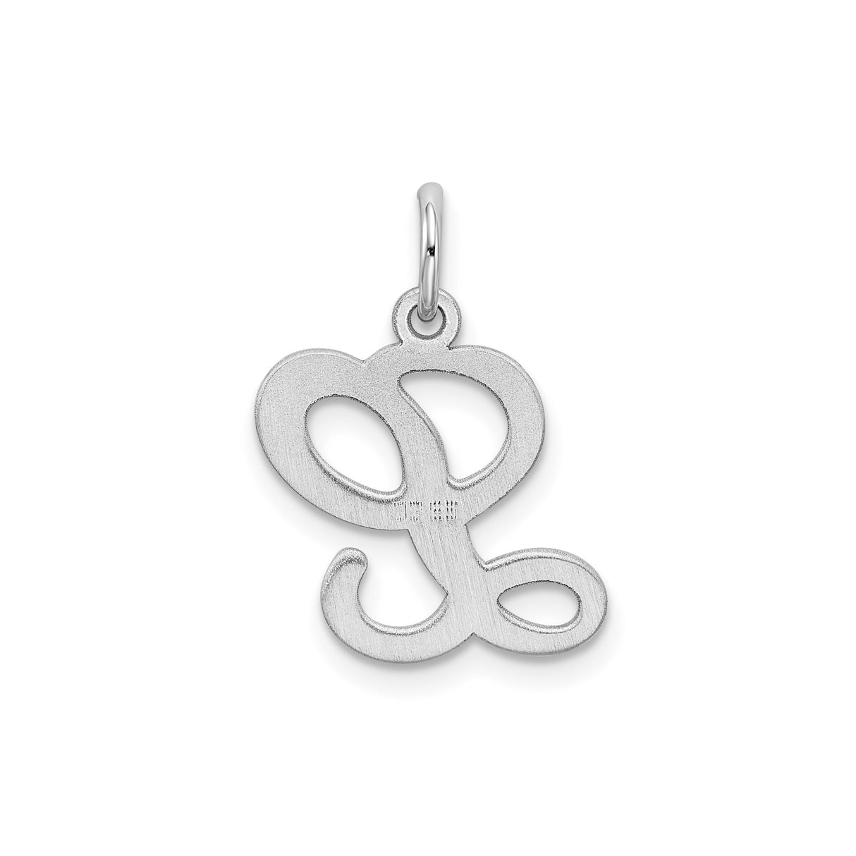 Sterling Silver Initial L Pendant Charm, Polished Script Letter Monogram Jewelry for Women