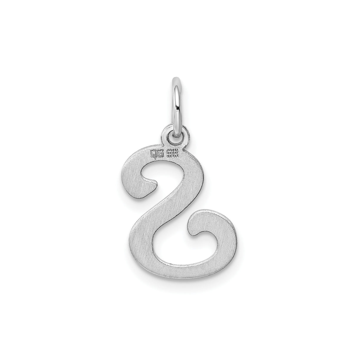 Sterling Silver Pendant Charm, Script Initial S, Polished Alphabet Jewelry for Women or Unisex