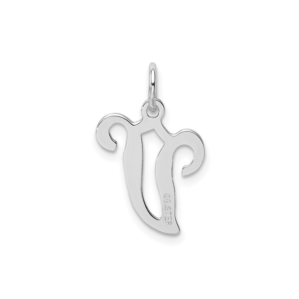 Sterling Silver Letter J Pendant, Old English Script Initial Charm for Women or Unisex Wear