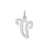 Sterling Silver Letter J Pendant, Old English Script Initial Charm for Women or Unisex Wear