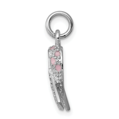 Sterling Silver Pendant, Pink Ribbon Design, Breast Cancer Awareness Theme for Women