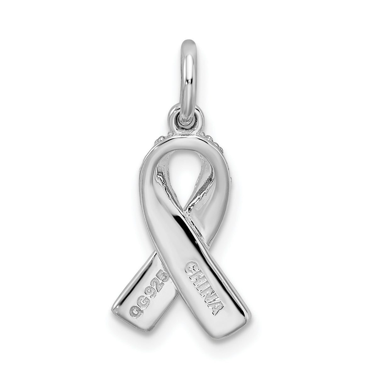 Sterling Silver Pendant, Pink Ribbon Design, Breast Cancer Awareness Theme for Women