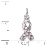 Sterling Silver Pendant, Pink Ribbon Design, Breast Cancer Awareness Theme for Women