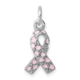 Sterling Silver Pendant, Pink Ribbon Design, Breast Cancer Awareness Theme for Women