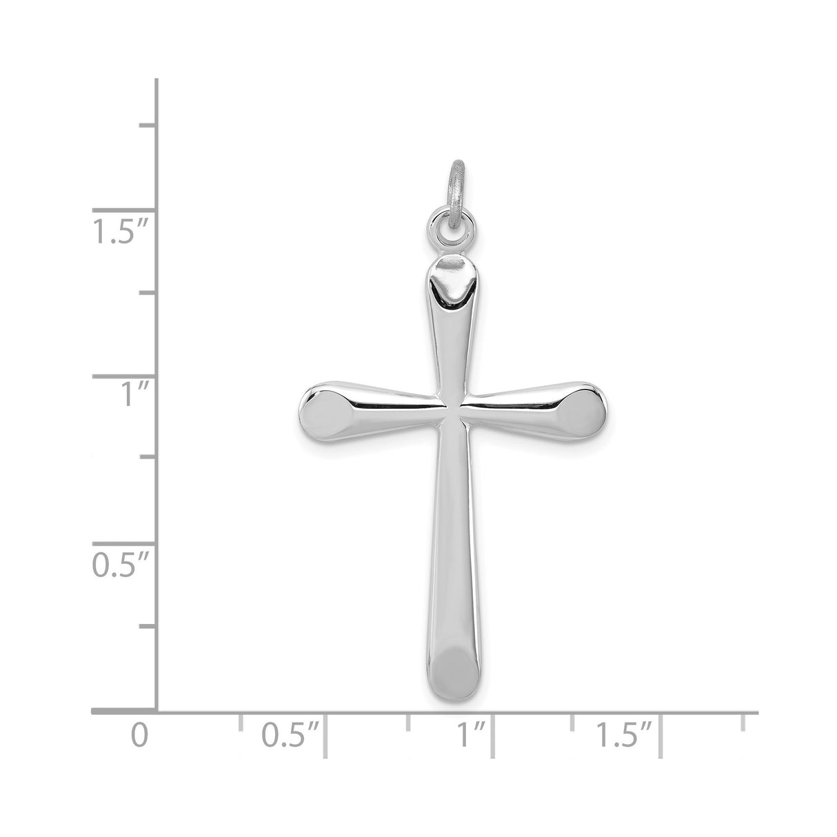 Sterling Silver Cross Pendant with Polished Finish, Modern Religious Charm for Men and Women