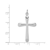 Sterling Silver Cross Pendant with Polished Finish, Modern Religious Charm for Men and Women