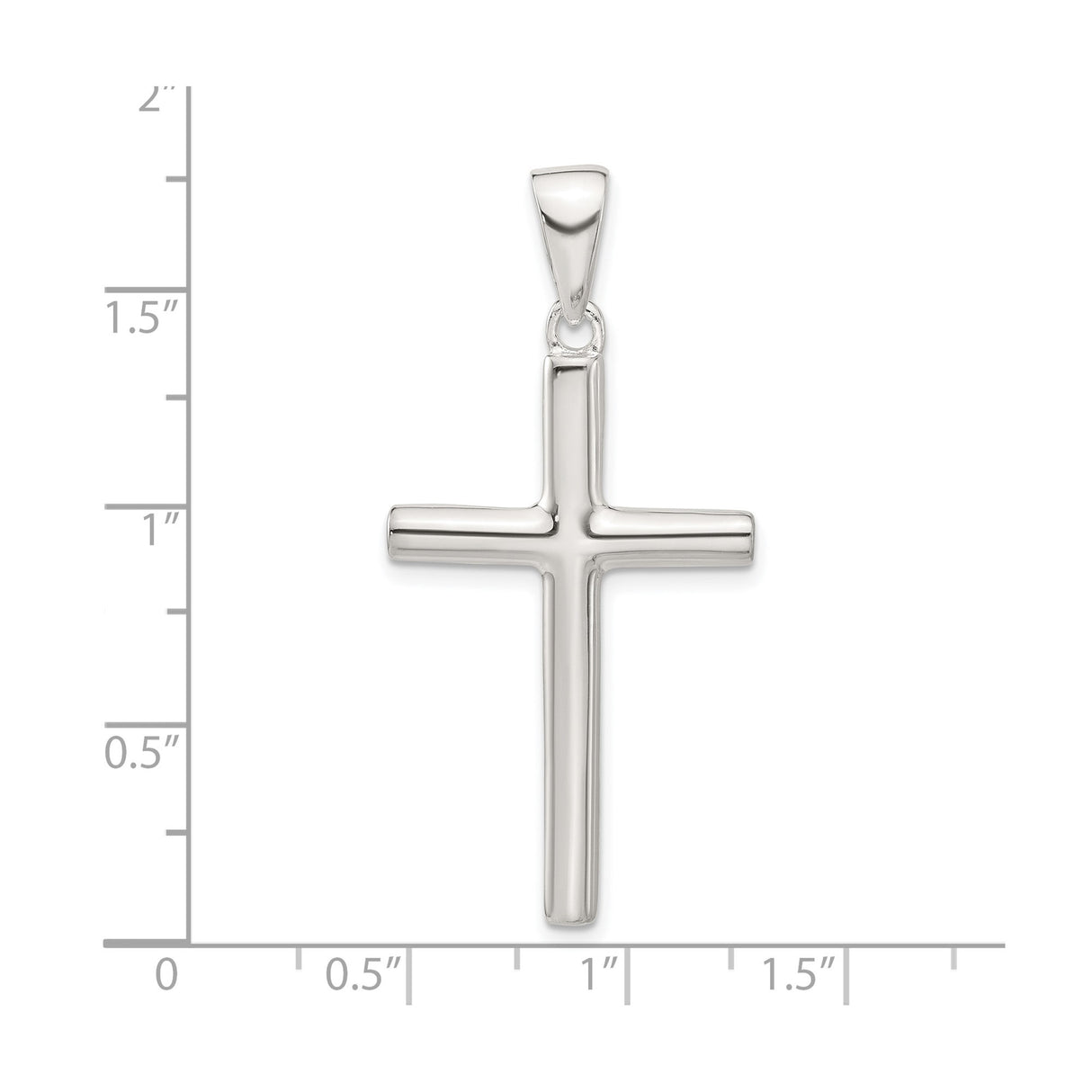 Sterling Silver Cross Pendant with Traditional Latin Design and Sleek Bail for Men and Women