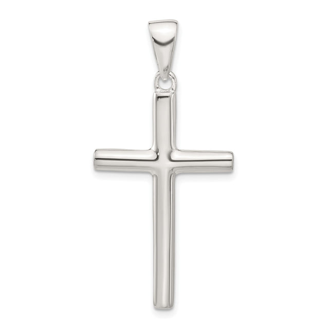 Sterling Silver Cross Pendant with Traditional Latin Design and Sleek Bail for Men and Women