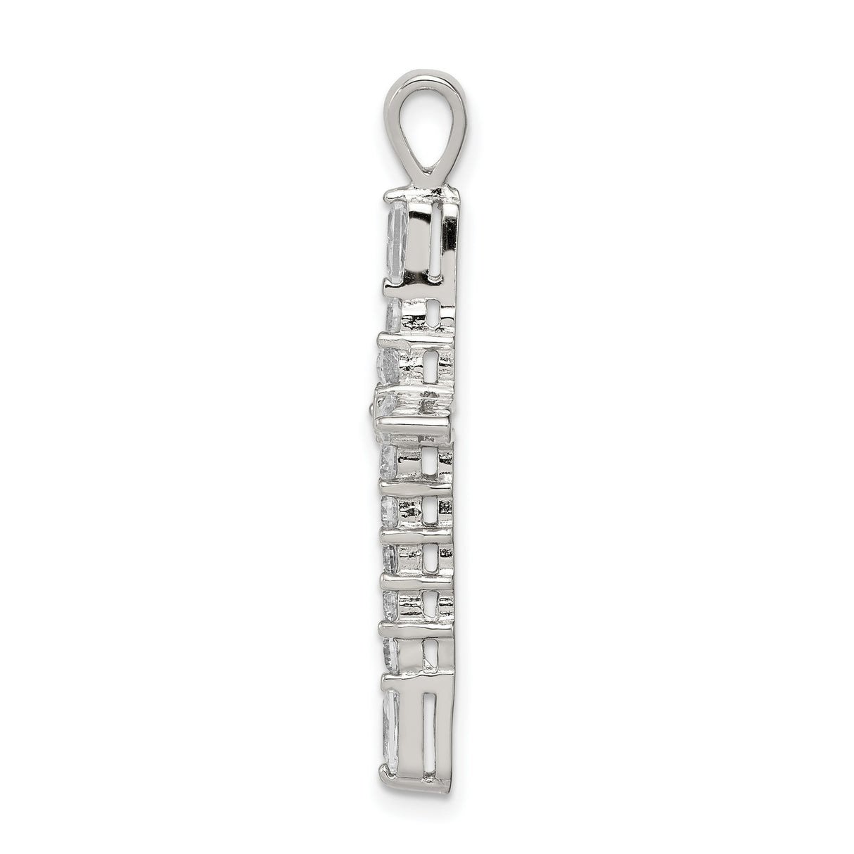 CZ Cross Charm Pendant in Real 925 Sterling Silver