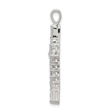 CZ Cross Charm Pendant in Real 925 Sterling Silver