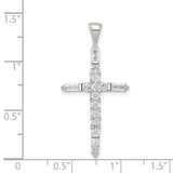 CZ Cross Charm Pendant in Real 925 Sterling Silver