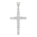 CZ Cross Charm Pendant in Real 925 Sterling Silver