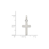 Sterling Silver Cross Pendant with High Gloss Finish, Modern Minimalist Faith Jewelry