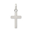 Sterling Silver Cross Pendant with High Gloss Finish, Modern Minimalist Faith Jewelry