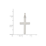 Sterling Silver Cross Pendant with Polished Finish, Minimalist Design, Unisex Faith Symbol