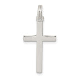Sterling Silver Cross Pendant with Polished Finish, Minimalist Design, Unisex Faith Symbol