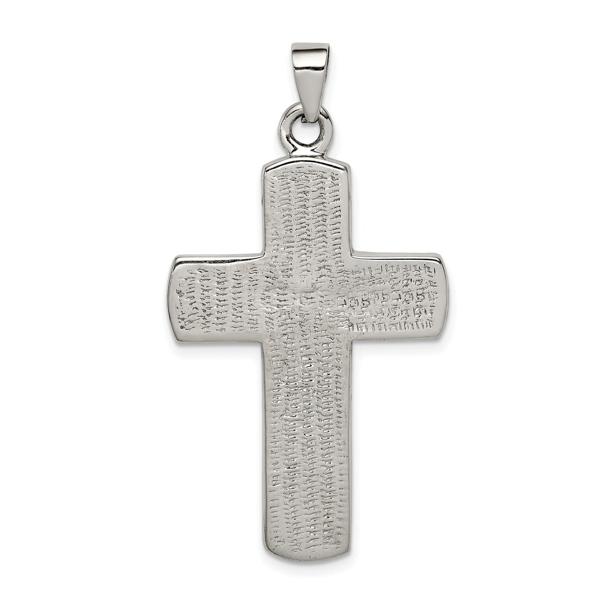 Sterling Silver Cross Pendant with Mosaic Inlay and Shell Detail